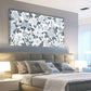 Grey & White Floral Elegant Botanical Wall Art canvas office home room framed 80x45cm