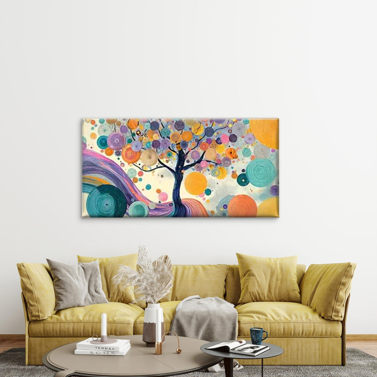 Abstract Colorful Tree Whirlpoo Wall Art Canvas Office Home Room Framed 120x60cm