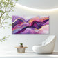 Purple, Blue & Yellow Fluid Wall Art Canvas Office Home Room Framed 80x45cm