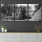 3pcs Black And White Leopard Animal Metal Print Ready to Hang Art