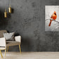 Red Bird Perched on a Snowy Branch Print 100% Australian Made 40x60cm Stretched Canvas Ready to Hang