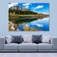 Mountains & Trees View on Lake Print 100% Australian Made Stretched Canvas Ready to Hang - NT-114