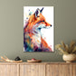 Art Of A Colorful Fox Print 100% Australian Made 40x60cm Stretched Canvas Ready to Hang