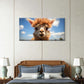 Cute Baby Alpaca Llama Close Up Farm Animal Wall Art Canvas Office Home Room Framed 80x45cm
