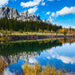 Mountains & Trees View on Lake Print 100% Australian Made Stretched Canvas Ready to Hang - NT-114