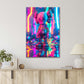 Adorable Comic Toy in Colorful Neon Lighted Background Print 100% Australian Made 40x60cm Stretched Canvas Ready to Hang