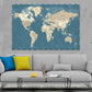 World Vintage Political Map Print 100% Australian Made Stretched Canvas Ready to Hang - MP-114