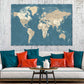 World Vintage Political Map Print 100% Australian Made Stretched Canvas Ready to Hang - MP-114