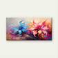 Bright Blue Pink Abstract Flowers Wall Art Canvas Office Home Room Framed 120x60cm