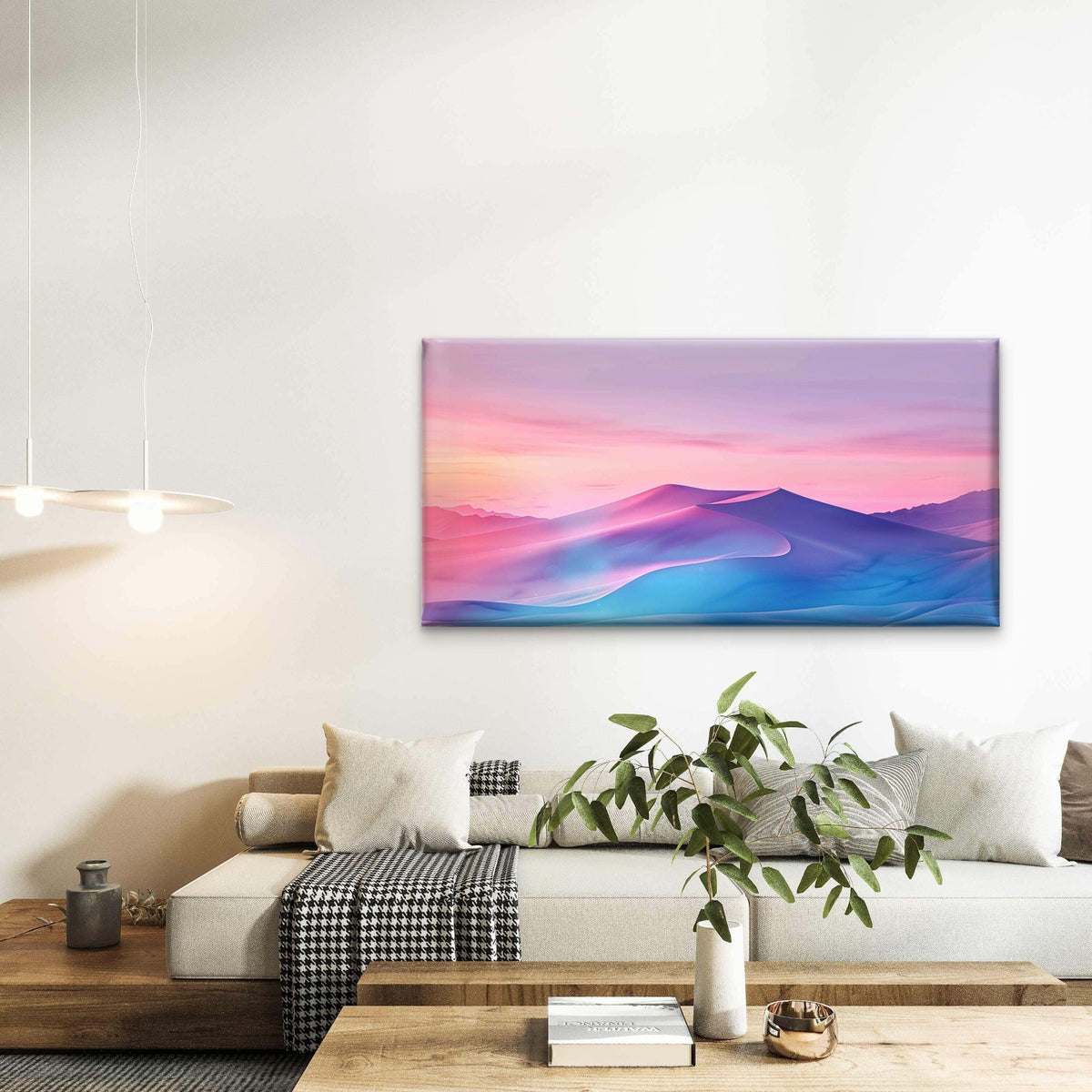 Portrait Gradient Wall Art Canvas Office Home Room Framed 80x45cm