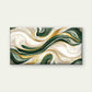 Abstract Waves in Green, White Wall Art Canvas Office Home Room Framed 120x60cm