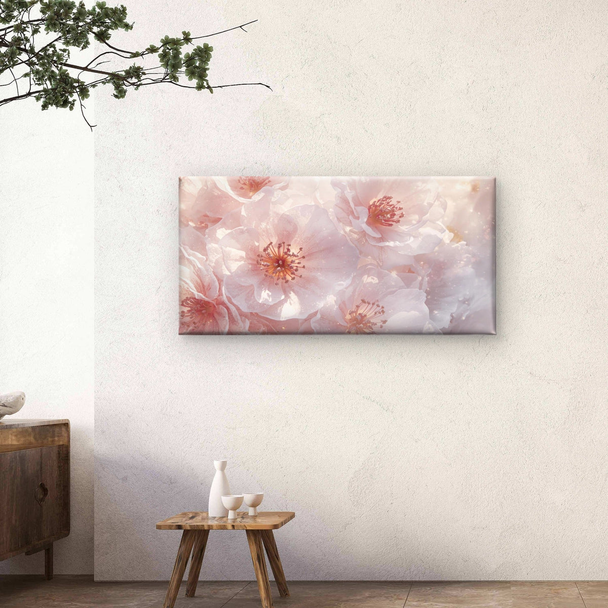 Sakura Cherry Blossom Bloom Wall Art Canvas Office Home Room Framed 120x60cm
