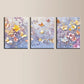3pcs Vibrant Butterfly & Floral Classic Design Metal Print Ready to Hang Art