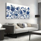 Blue Roses Botanical Blossom Nature Wall Art canvas office home room framed 120x60cm