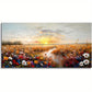 Sunset River Wildflower Field Wall Art canvas office home room framed 120x60cm
