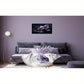 Purple Floral Black Swirls & Golden Accents Wall Art canvas office home room framed 120x60cm