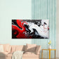 Abstract Red White Black Fluid Wall Art Canvas Office Home Room Framed 120x60cm