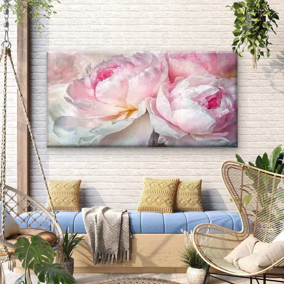 Abstract Floral Wall Art Canvas Office Home Room Framed 120x60cm