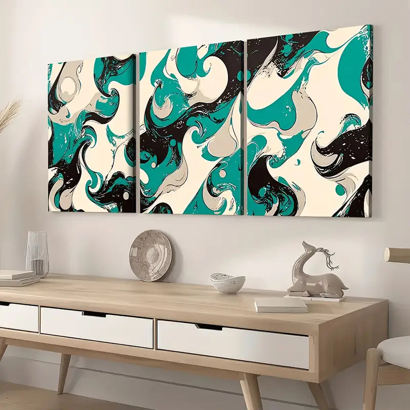 3pcs Modern Style Fashion Abstract Light Luxury Art Colorful Wall Art Set Canvas Framed 40x60cm - High Quality Print 100% Australian Made Wall Canvas Ready to Hang