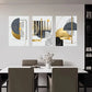 3pcs Modern Abstract Golden Shapes Metal Print Ready to Hang Art