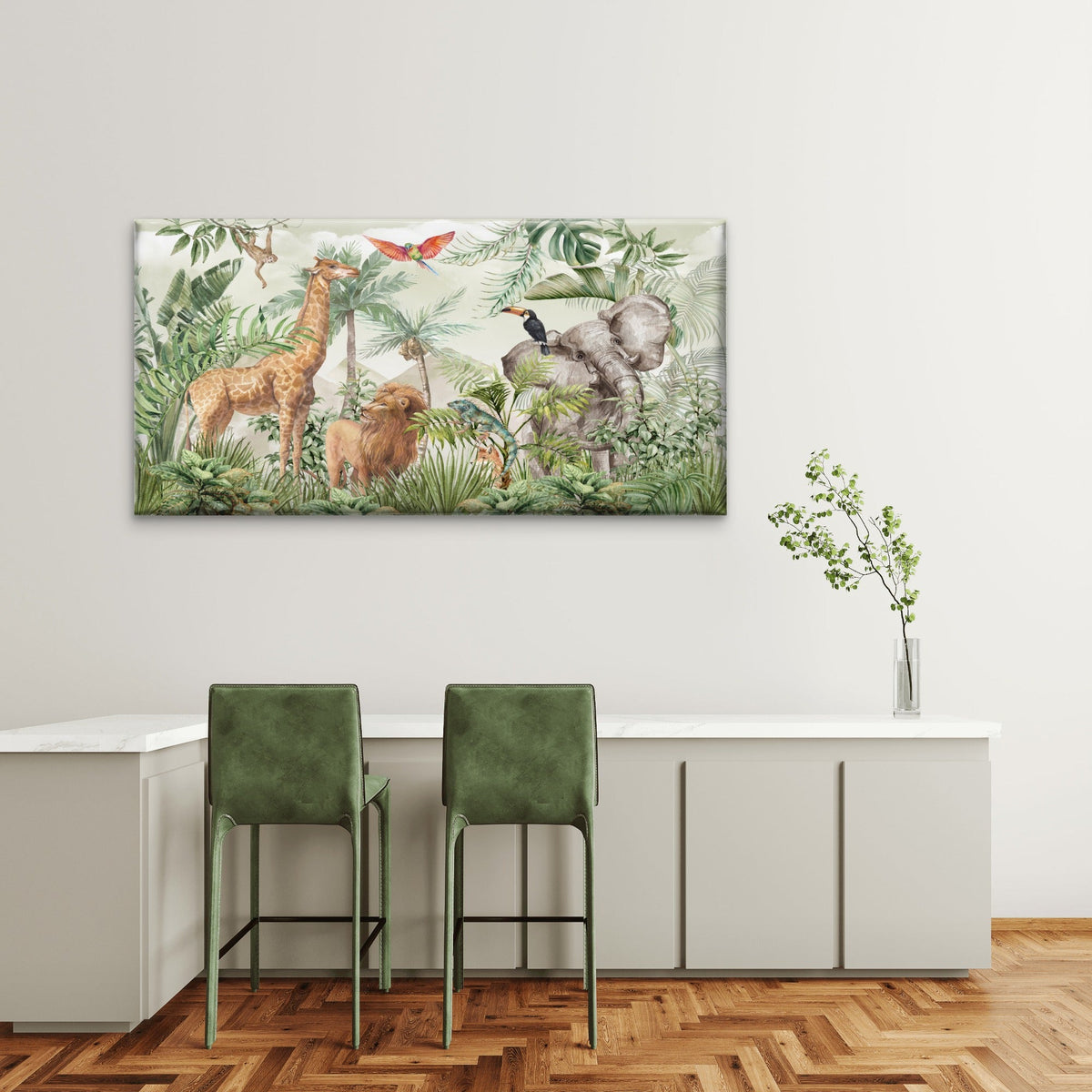 Africa Safari Jungle Animal Wall Art Canvas Office Home Room Framed 120x60cm