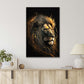 Art Of A Lion In Shades Of Gold Print 100% Australian Made 40x60cm Stretched Canvas Ready to Hang