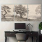 3pcs Vintage Black and White Tree Metal Print Ready to Hang Art