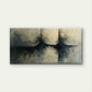 Dark Moody Abstract Black Grey Textured Painting Wall Art Canvas Office Home Framed 80x45cm