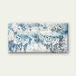 Distressed Blue Tropical Leaf Abstract Painting Wall Art Canvas Office Home Room Framed 120x60cm