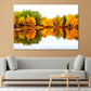 Autumn Trees Reflection on Lake Print 100% Australian Made Stretched Canvas Ready to Hang - NT-115