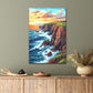 Calming Vibrant Painting of Glowing Sunset Over the Ocean Print 100% Australian Made 40x60cm Stretched Canvas Ready to Hang