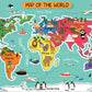 The World Map Illustration Print 100% Australian Made Stretched Canvas Ready to Hang - MP-115