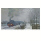 Vintage French Countryside Train in Snow Canvas Art Print 100% Australian Made 60x40cm Stretched Canvas Ready to Hang