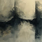 Dark Moody Abstract Black Grey Textured Painting Wall Art Canvas Office Home Framed 120x60cm