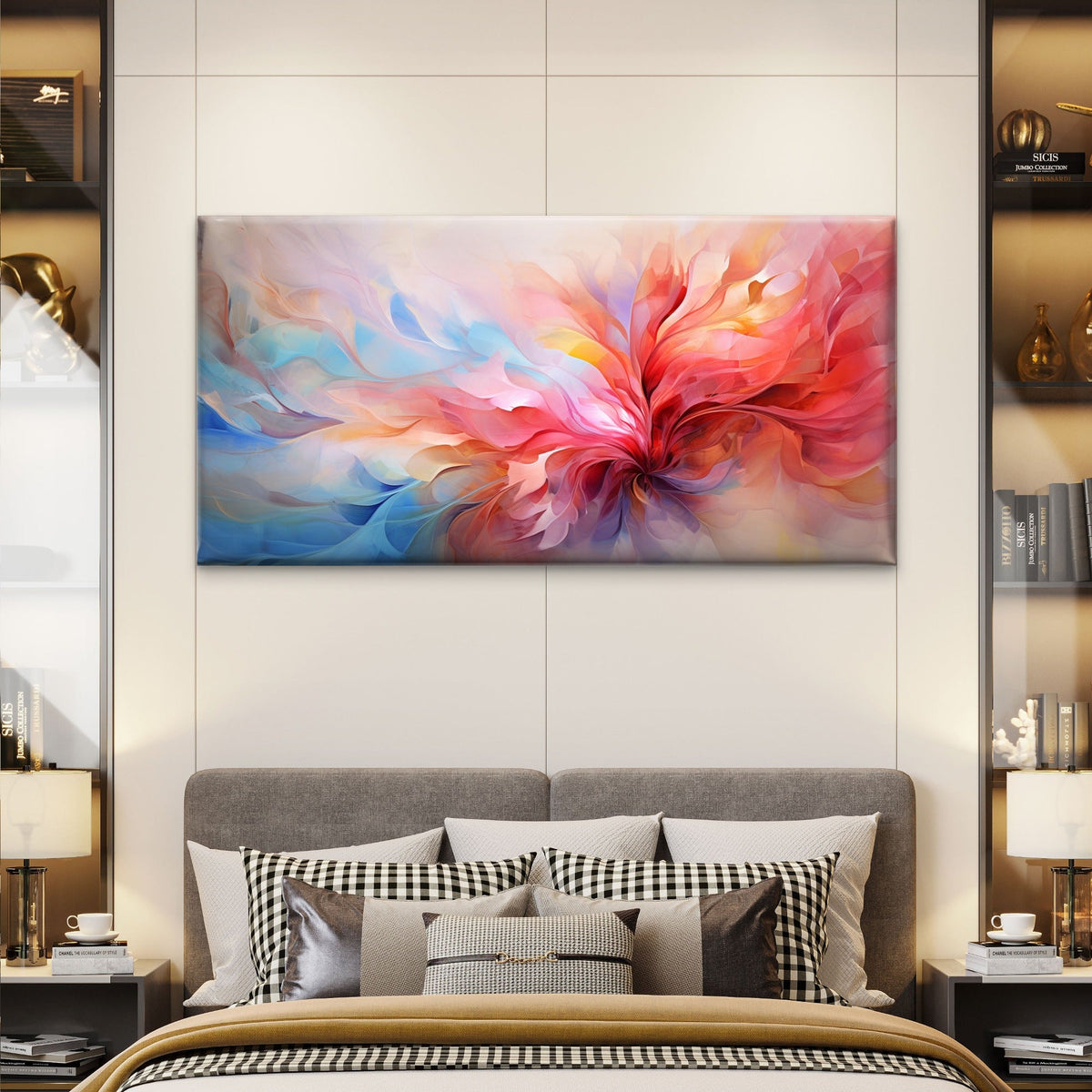 Fluid Pastel Color Waves Wall Art Canvas Office Home Room Framed 120x60cm