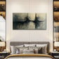 Dark Moody Abstract Black Grey Textured Painting Wall Art Canvas Office Home Framed 80x45cm