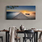 Serene Lake Rustic Pier Dock & Boat Scene Wall Art canvas office home room framed 120x60cm