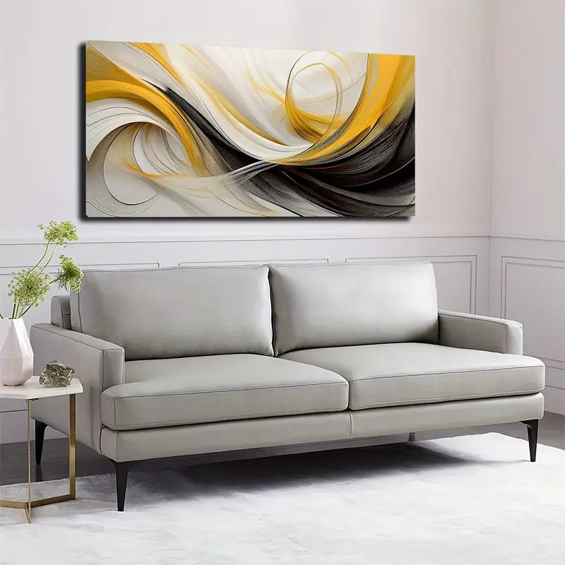 Abstract Swirl Design Wall Art Canvas Office Home Room Framed 120x60cm