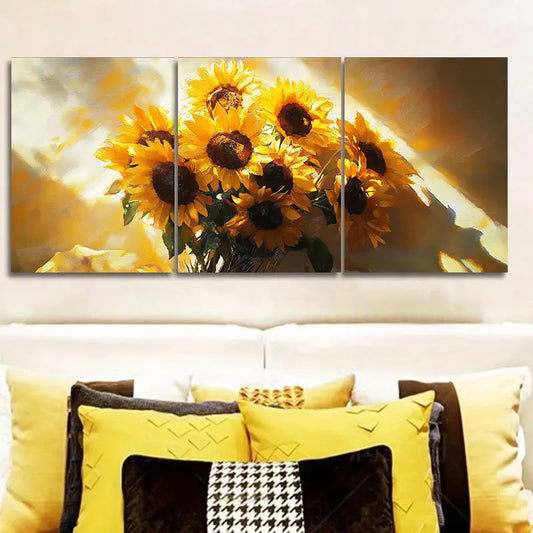 3pcs Sunflower Metal Print Ready to Hang Art