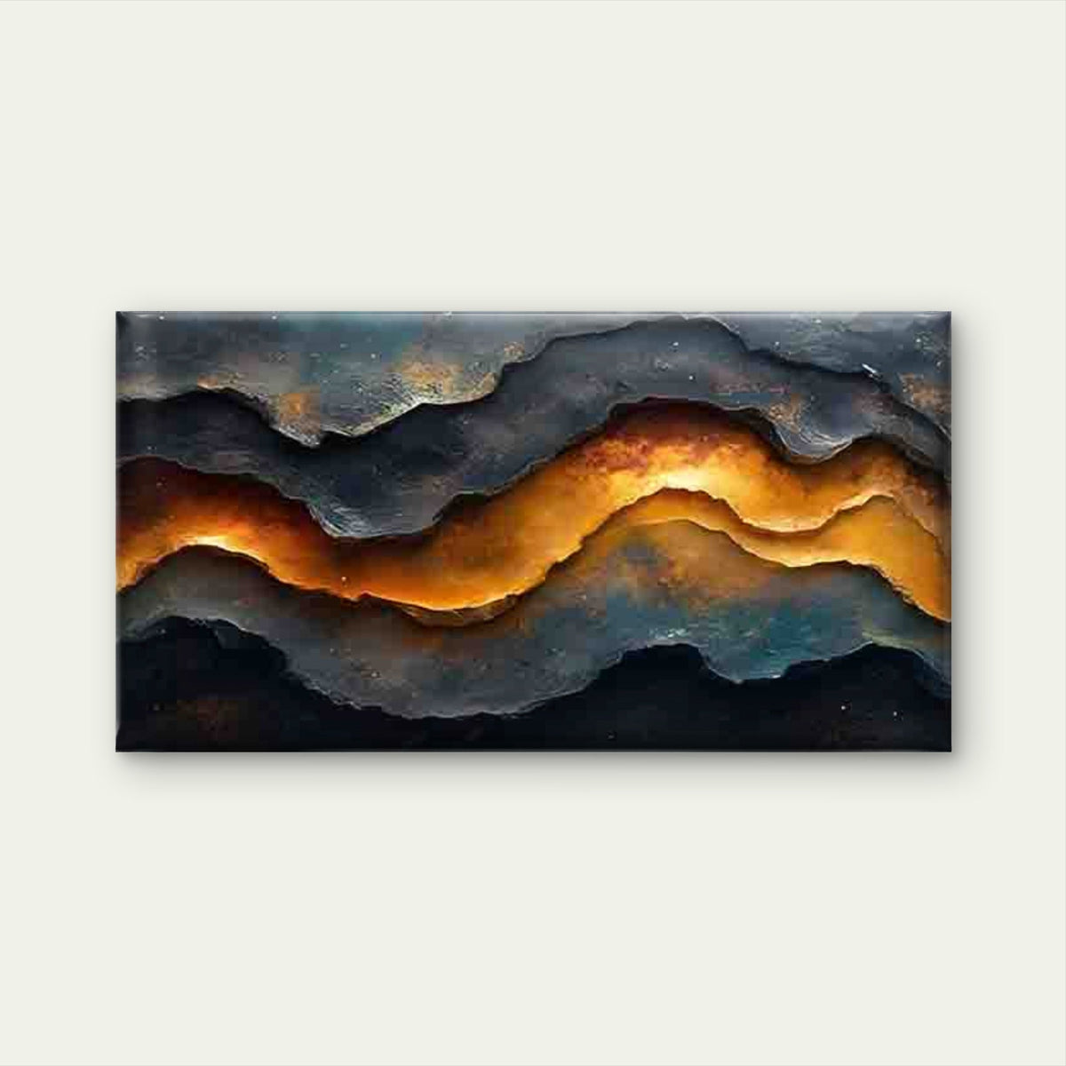 Abstract Wave Pattern Artwork Wall Art Canvas Office Home Room Framed 80x45cm