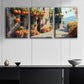 3pcs Luxurious Italian Villa Metal Print Ready to Hang Art