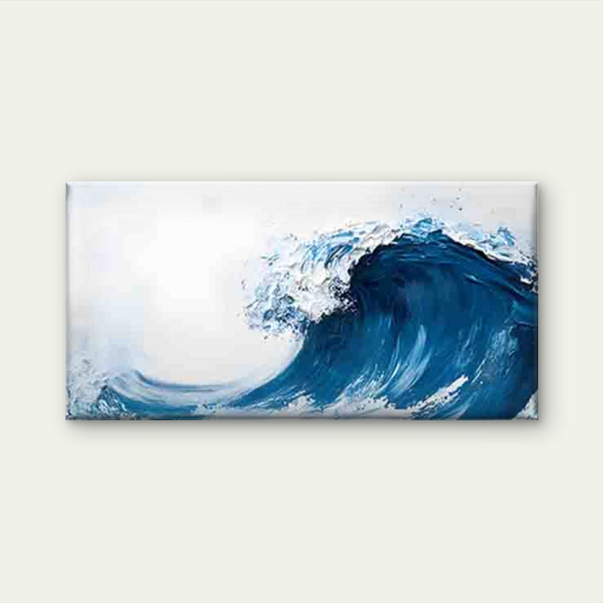 Dynamic Blue Wave Pattern Wall Art Canvas Office Home Room Framed 80x45cm