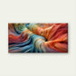 Rainbow Silk Fabric Wave Pattern Wall Art Canvas Office Home Framed 120x60cm