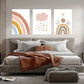 3pcs Colorful Cartoon Rainbow Design Metal Print Ready to Hang Art