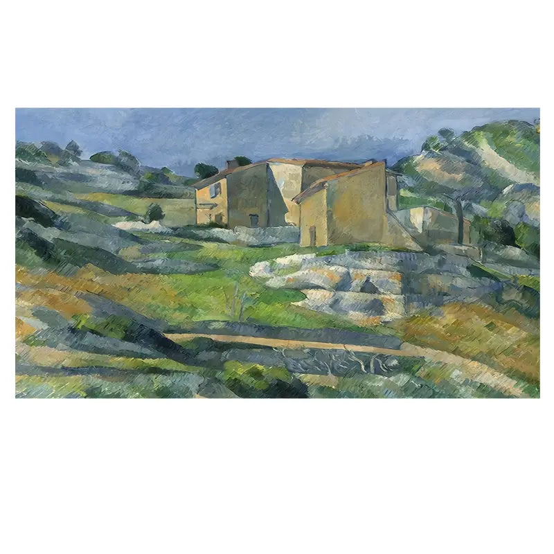 Paul Cézanne Inspired Vintage Provence Landscape with Houses Print 100% Australian Made 60x40cm Stretched Canvas Ready to Hang