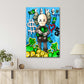 Graffiti Art of Cartoon Character Holding Money in Hands Print 100% Australian Made 40x60cm Stretched Canvas Ready to Hang