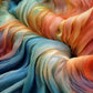Rainbow Silk Fabric Wave Pattern Wall Art Canvas Office Home Framed 120x60cm