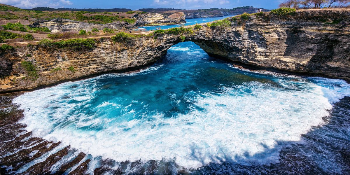Broken Beach Nusa Penida Island Bali Indonesia Wall Art Canvas Office Home Room Framed 80x45cm