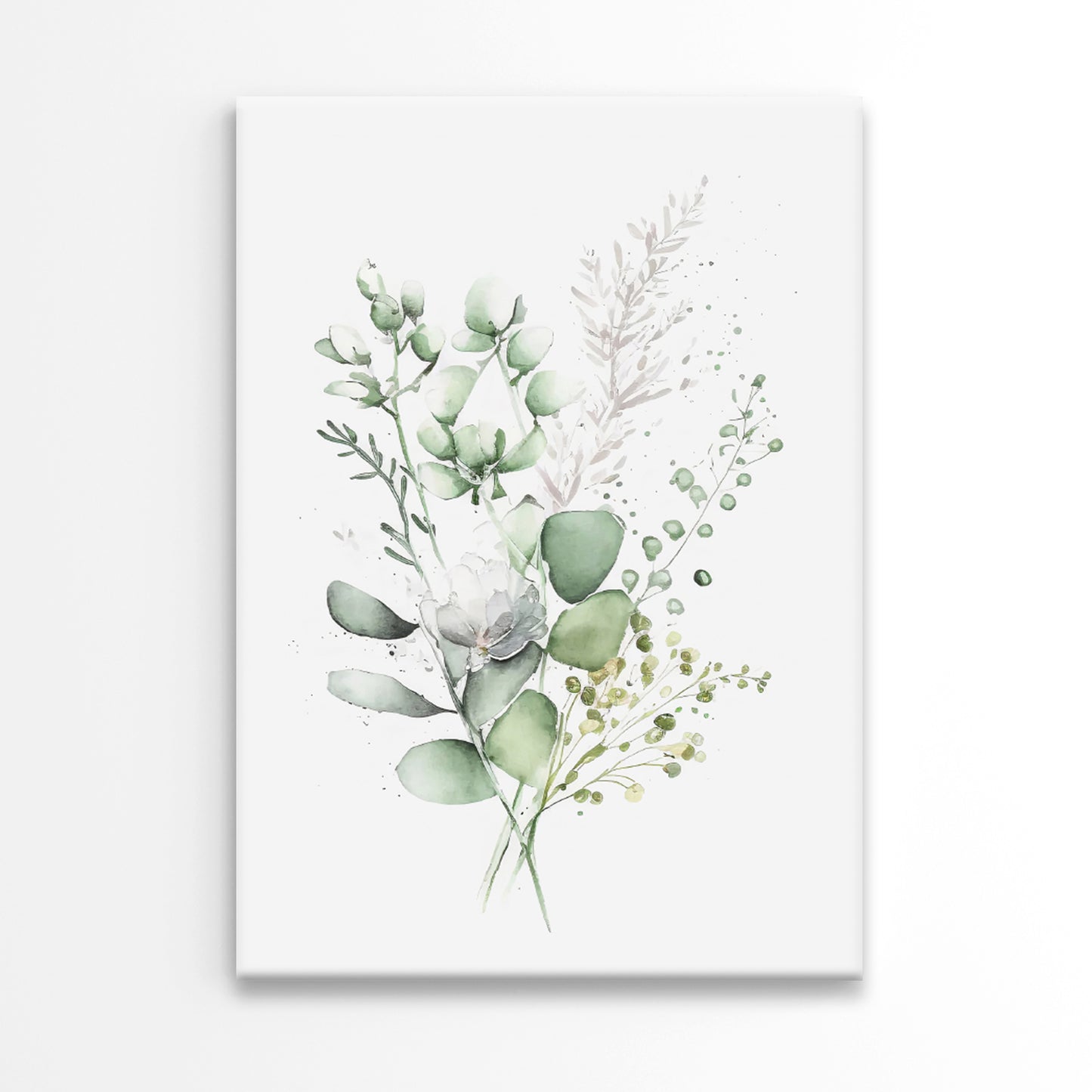 Painting Of Eucalyptus Leaves & Flowers Print 100% Australian Made 40x60cm Stretched Canvas Ready to Hang