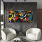 Cubist Style Abstract Faces Wall Art Canvas Office Home Room Framed 120x60cm